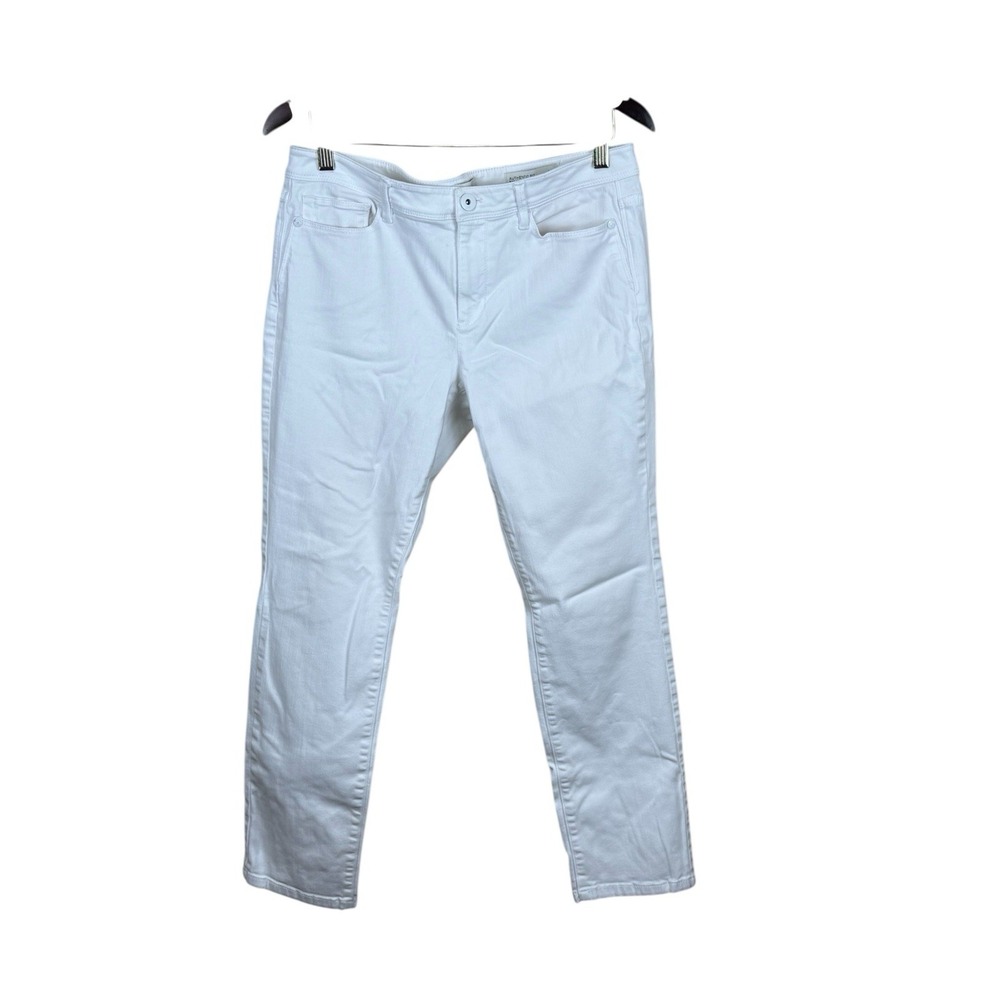 J. Jill Women's Sz. 10 Slim Ankle Authentic Fit White Wash Denim Blue Jeans